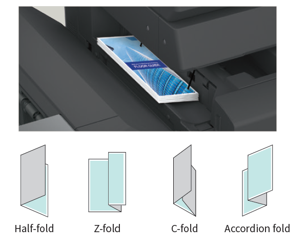 Sharp printer folding unit
